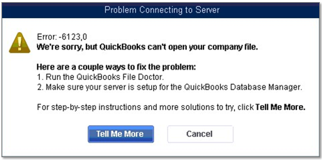 QuickBooks desktop error 6123-0 - screenshot