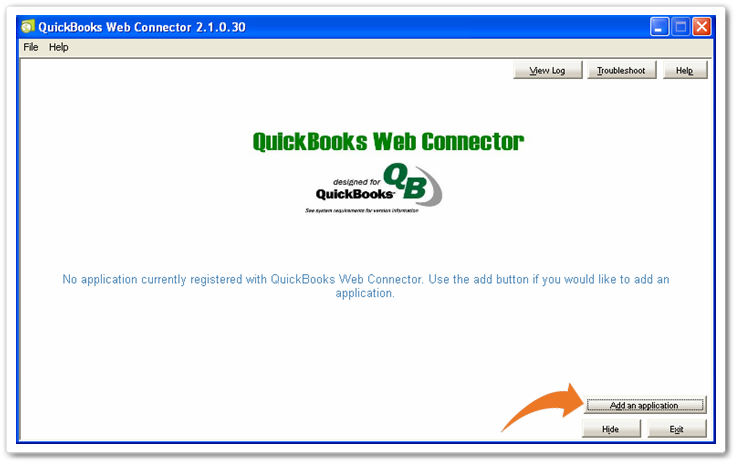 QuickBooks web connector-screenshot