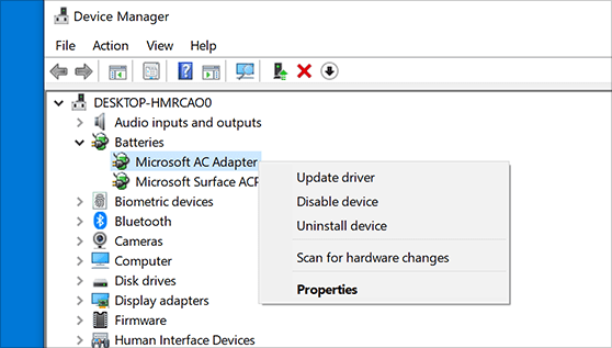 Update the driver software - Screenshot
