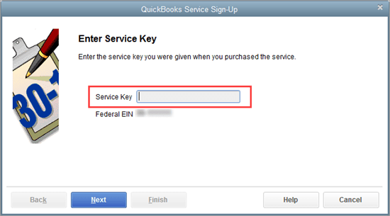 Enter the Service key - Step 7