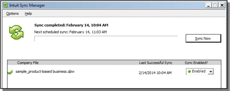 Intuit Sync Manager - Screenshot