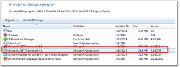 Repair or Reinstall Microsoft .NET Framework - Screenshot