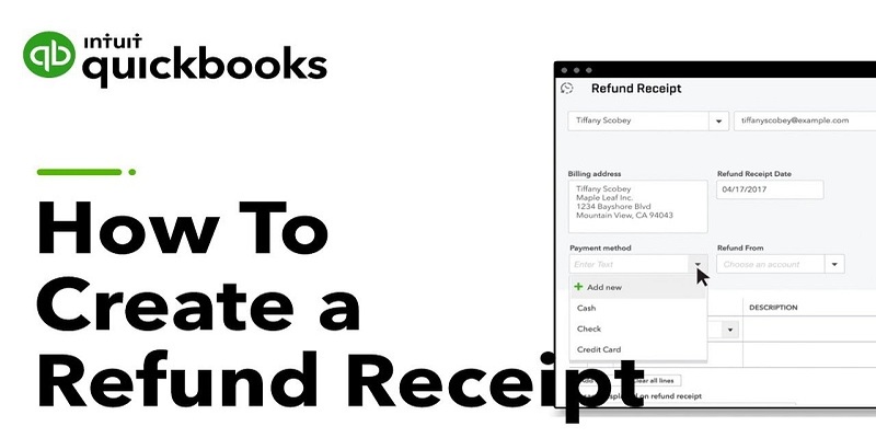 Steps to Create a Refund Receipt in QuickBooks - Screenshot