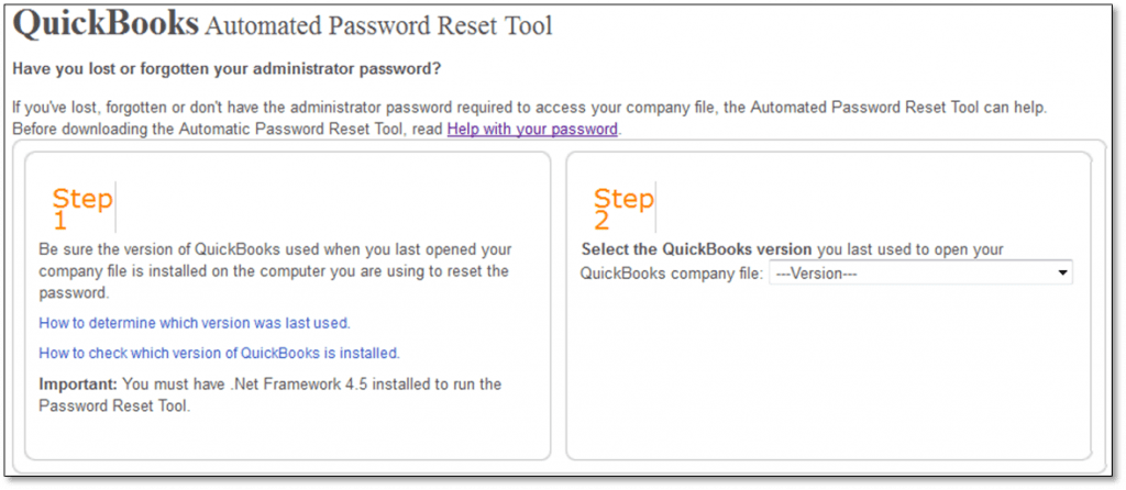Automated Password Reset Tool for QuickBooks desktop - Screenshot