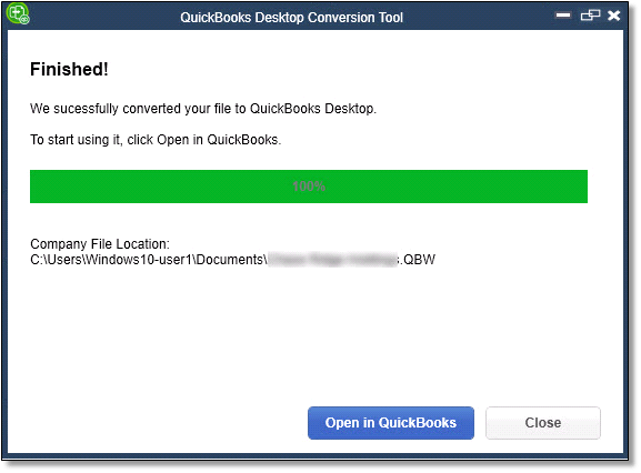 QuickBooks Desktop Conversion Tool - Screenshot