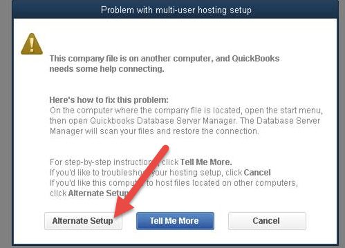 QuickBooks Multi-User Mode Not Working Error - Screenshot