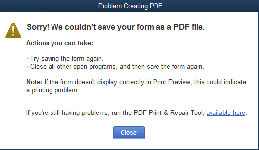 PDf and print error-screenshot