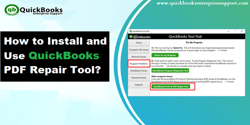 Troubleshoot PDF and Print problems with QuickBooks PDF Repair Tool - Featured Image