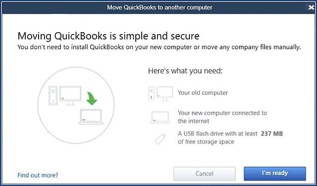 Move QuickBooks to another computer - Screenshot