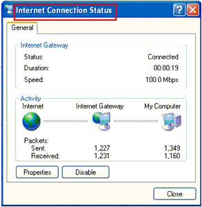 Internet Connection setup - Screenshot