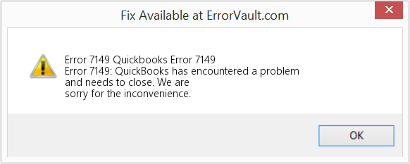 QuickBooks Error 7149 - Screenshot