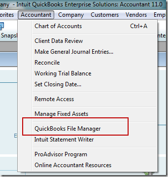 QuickBooks file manager - Screenshot