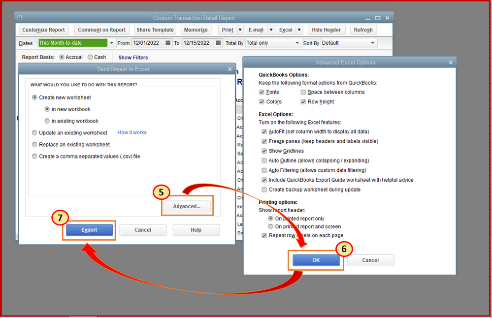 Export a report in QuickBooks desktop for windows - Screenshot
