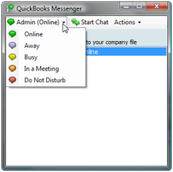 Turn on the QuickBooks messenger - Screenshot
