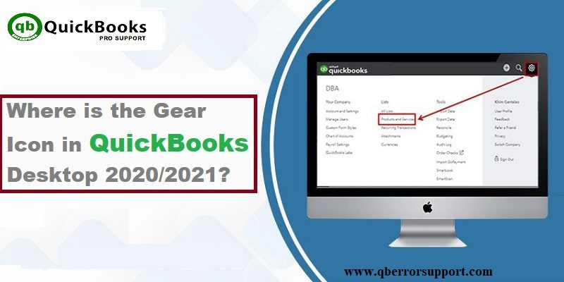 Where is the Gear Icon in QuickBooks?