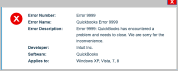 QuickBooks Error 9995 - Screenshot